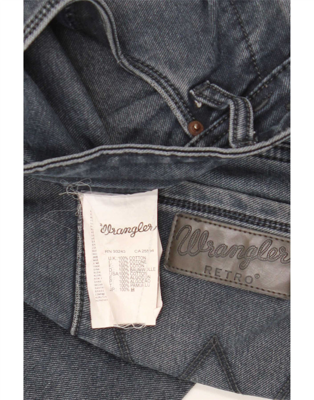 Blugi drepti pentru bărbați Wrangler W36 L30 Bumbac albastru