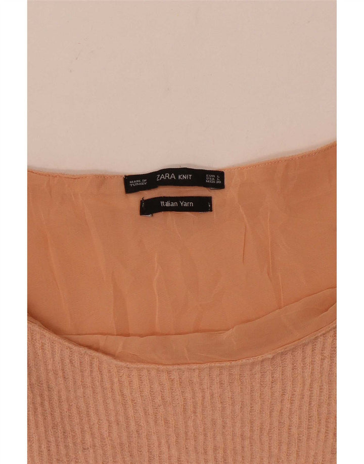 Top cu tunică cu mâneci 3/4 pentru femei Zara UK 14 mare, roz