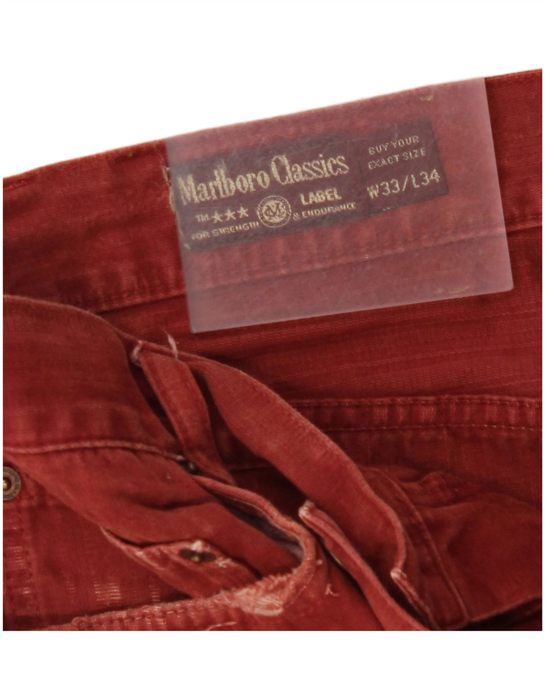 MARLBORO CLASSICS Pantaloni casual drepti pentru bărbați L33 L29 Bumbac maro