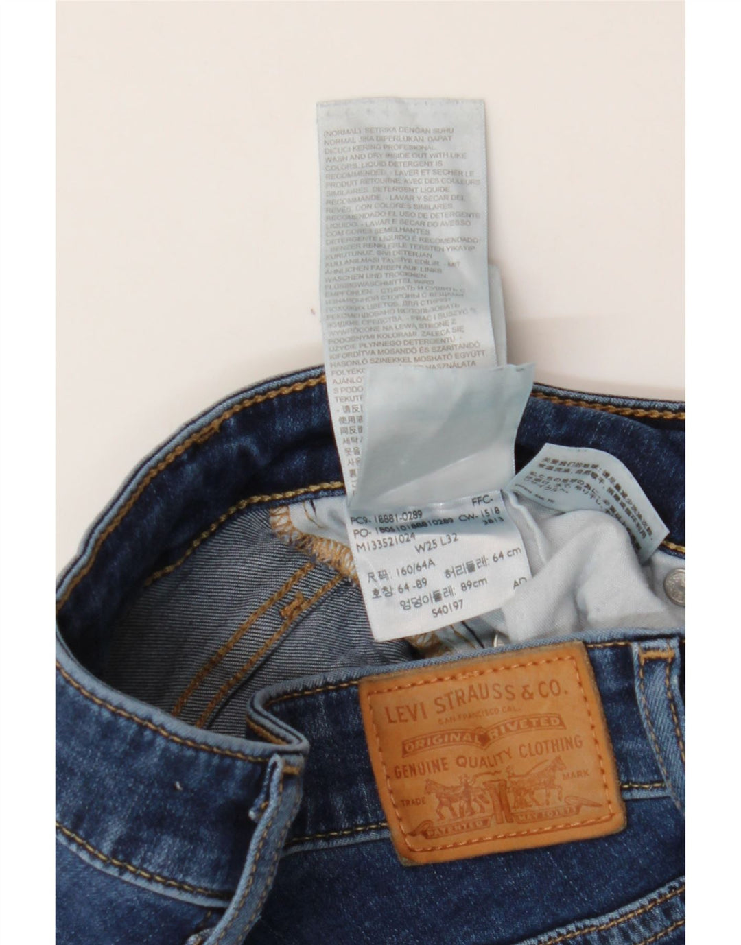 Blugi skinny 711 pentru femei LEVI'S W25 L32 bumbac albastru