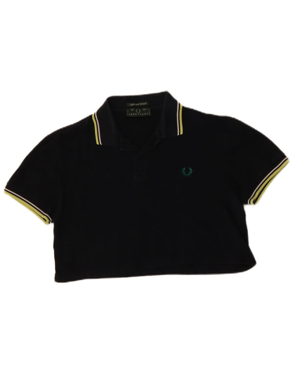 Fred Perry Tricou Polo pentru femei UK 14 Medium Negru Bumbac