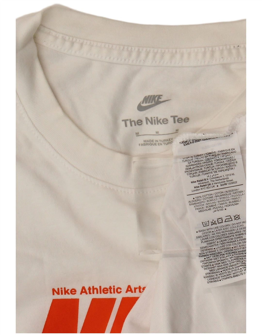 Tricou grafic pentru bărbați NIKE Top mediu din bumbac alb