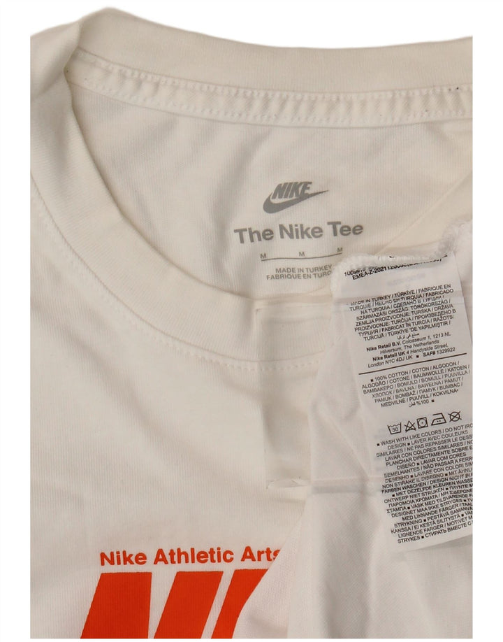 Tricou grafic pentru bărbați NIKE Top mediu din bumbac alb