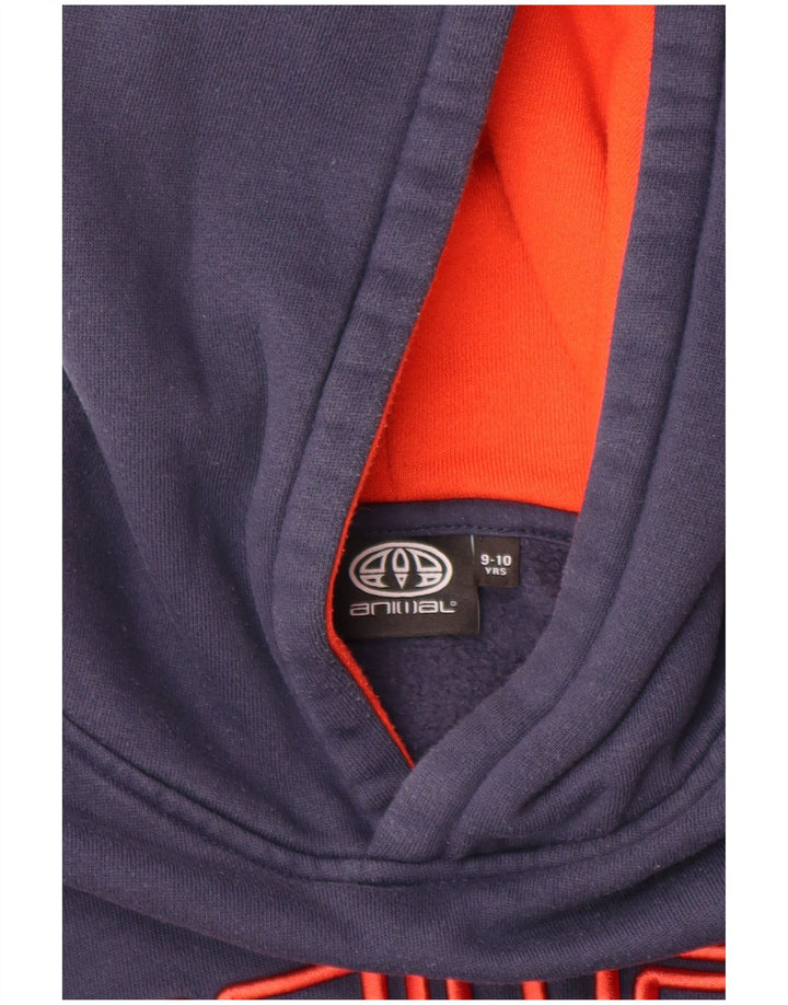 ANIMAL Băieți Pulover cu glugă grafic 9-10 ani Bumbac bleumarin