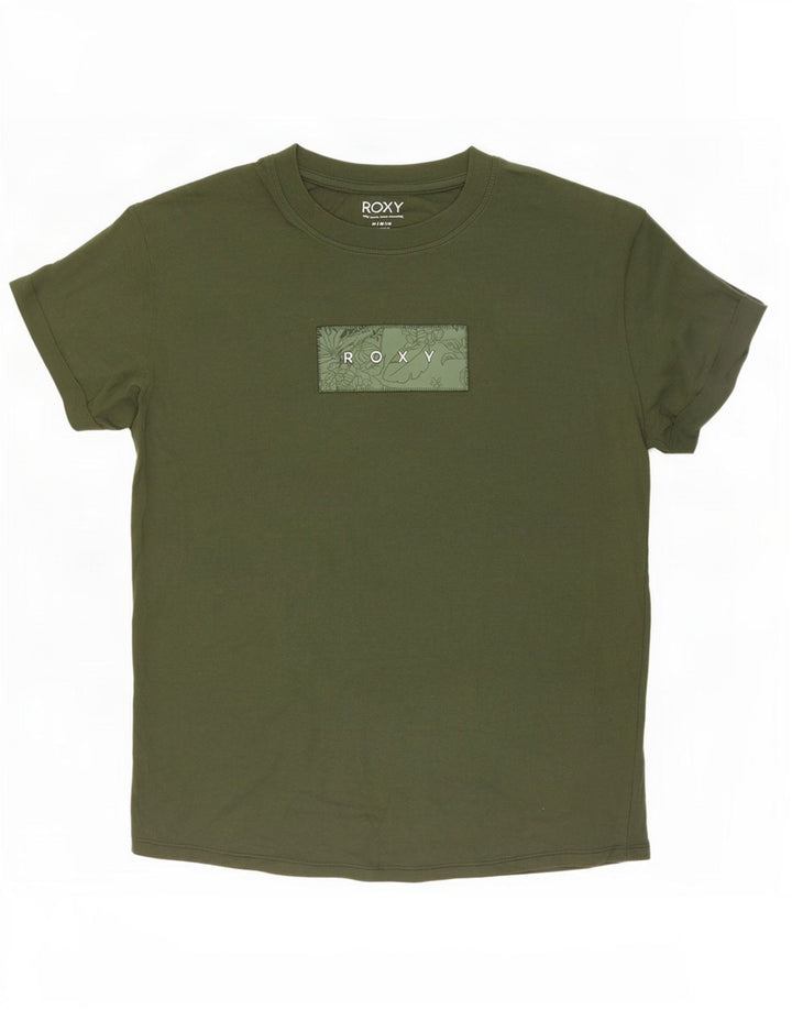 Tricou grafic Roxy pentru femei Top UK 14 Medium Khaki Bumbac