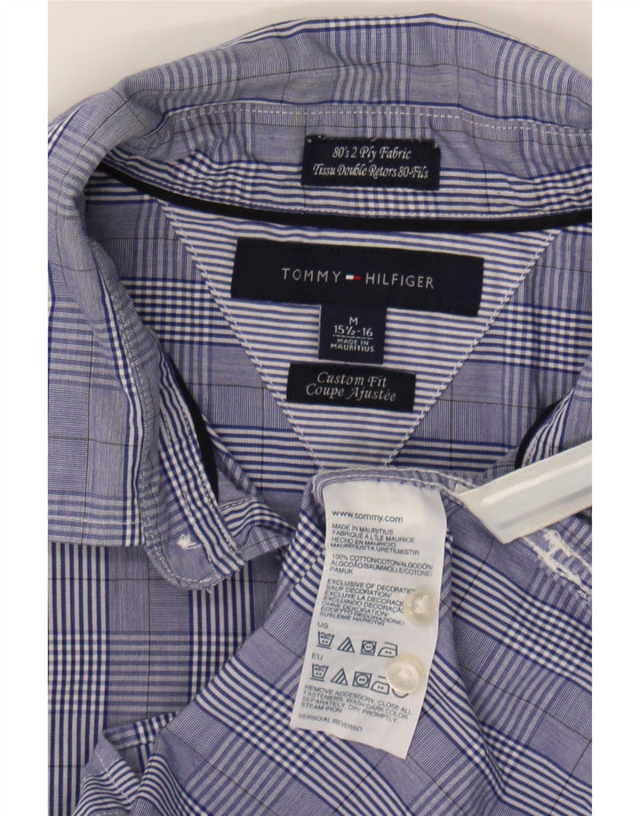 Cămașă personalizată pentru bărbați Tommy Hilfiger Mărimea 15 1/2 16 Medium Blue Check
