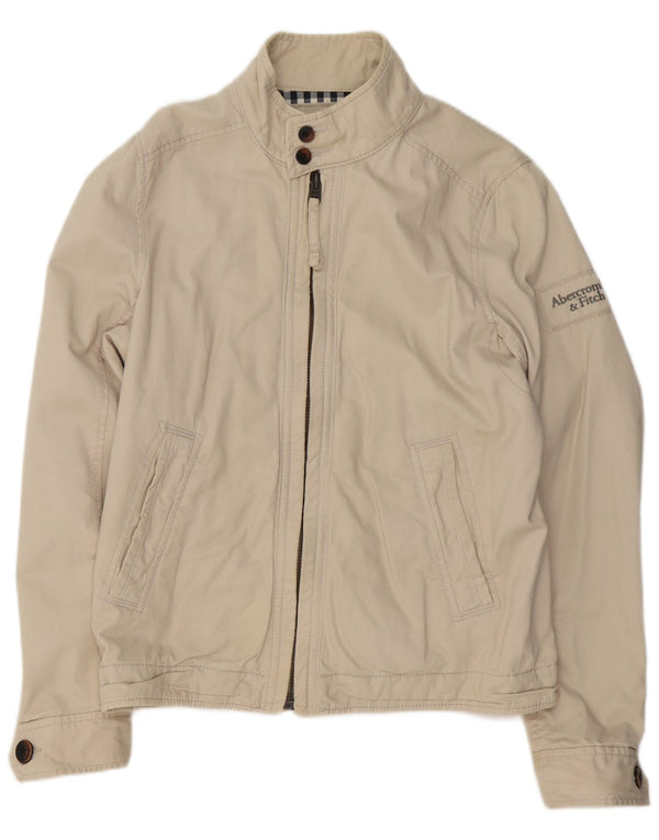 Jachetă bomber pentru bărbați Abercrombie & Fitch UK 40 mare, bej, bumbac