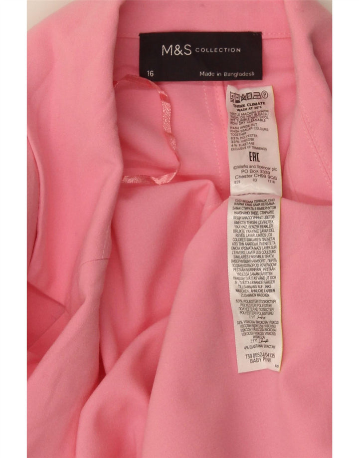 MARKS & SPENCER Jachetă pentru femei cu mâneci 3/4 deschise, UK 16, mare, roz