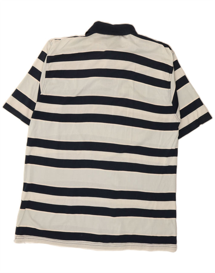 BEXLEYS Mens Polo Shirt IT 54 XL White Striped Vintage Bexleys and Second-Hand Bexleys from Messina Hembry 