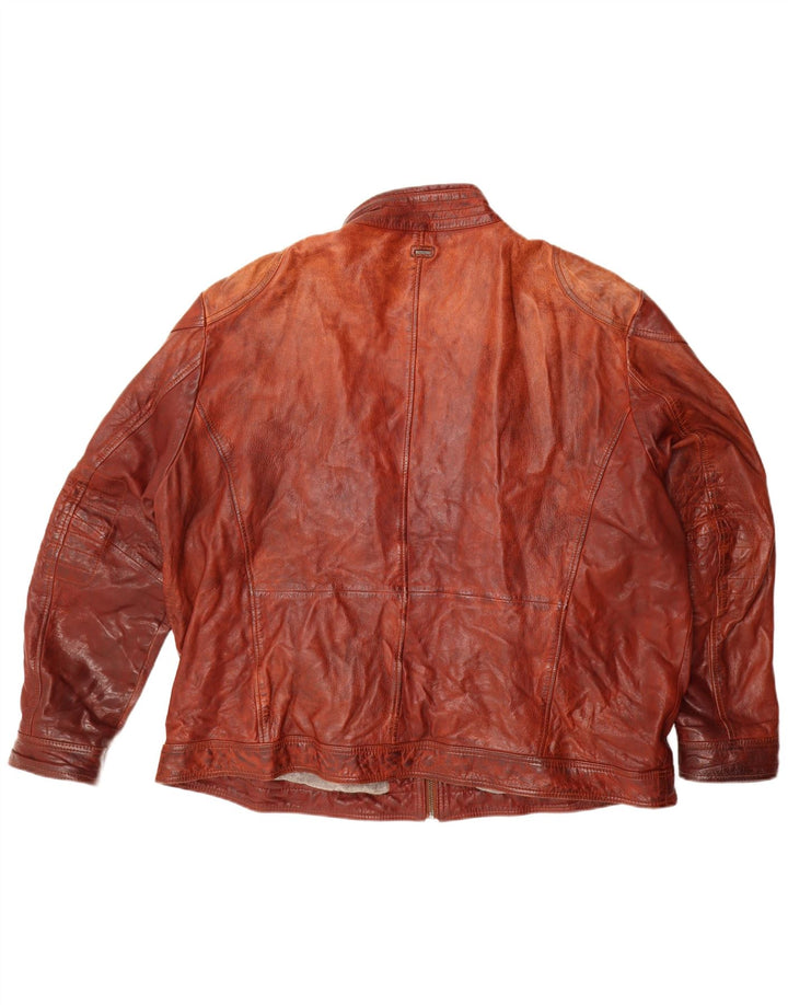 ENGBERS Jachetă de piele pentru bărbați UK 46 3XL Burgundy