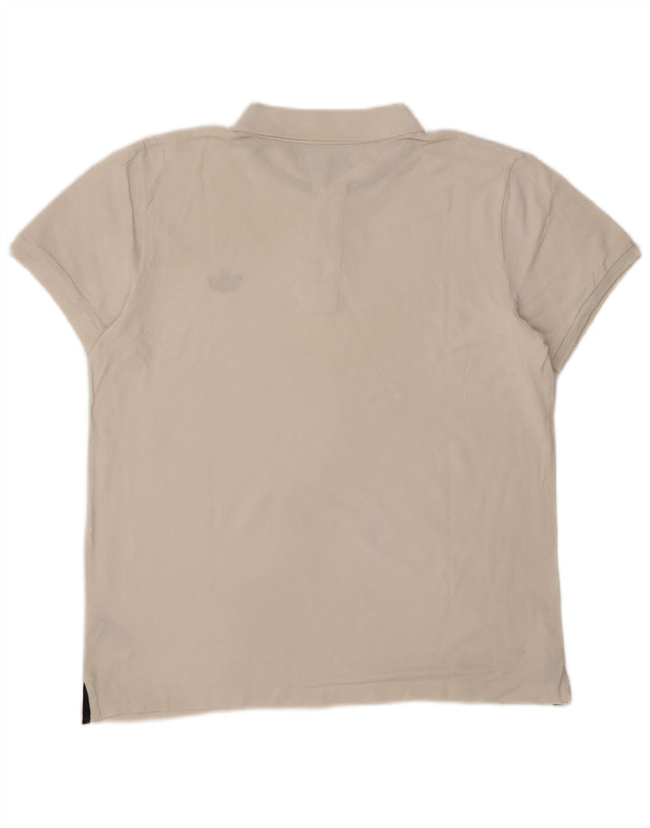 Tricou polo Adidas pentru bărbați, mare, alb, bumbac