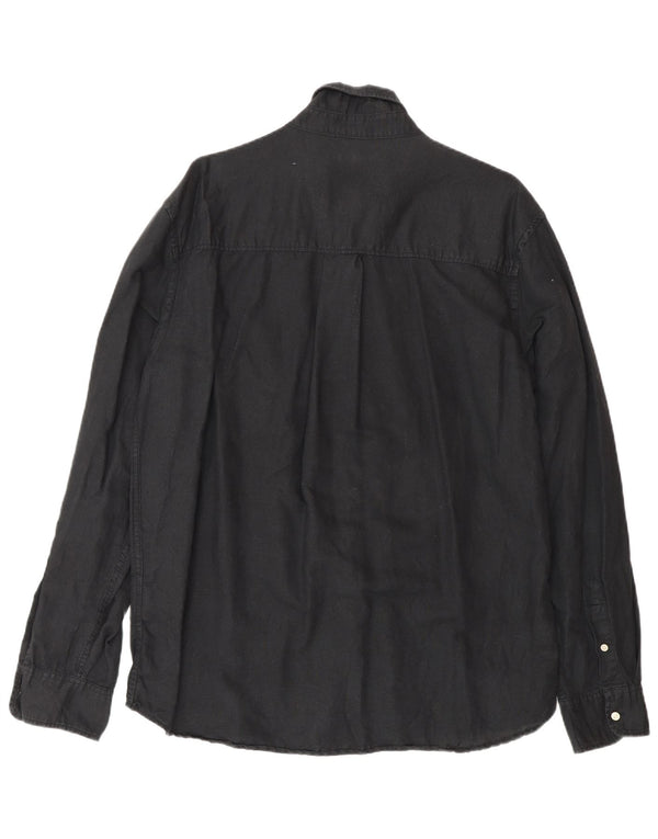 Zara Mens Shirt Medium Black Linen