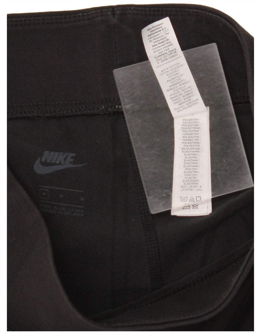 Leggings grafic NIKE pentru femei UK 12, bumbac mediu negru