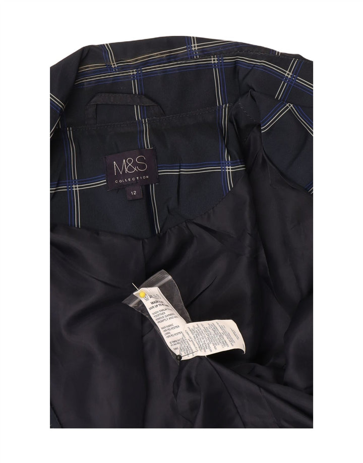 Trench pentru femei Marks & Spencer UK 12 Poliester cu carouri albastru bleumarin mediu