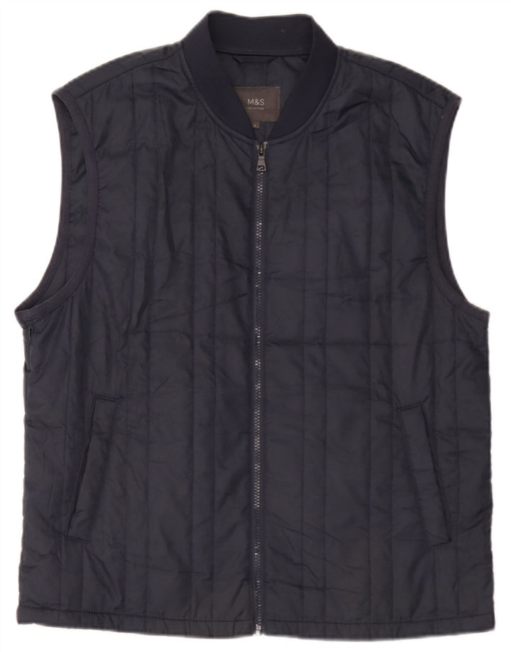 Marks & Spencer Mens Liner Gilet UK 38 Medium Bleumarin Poliester