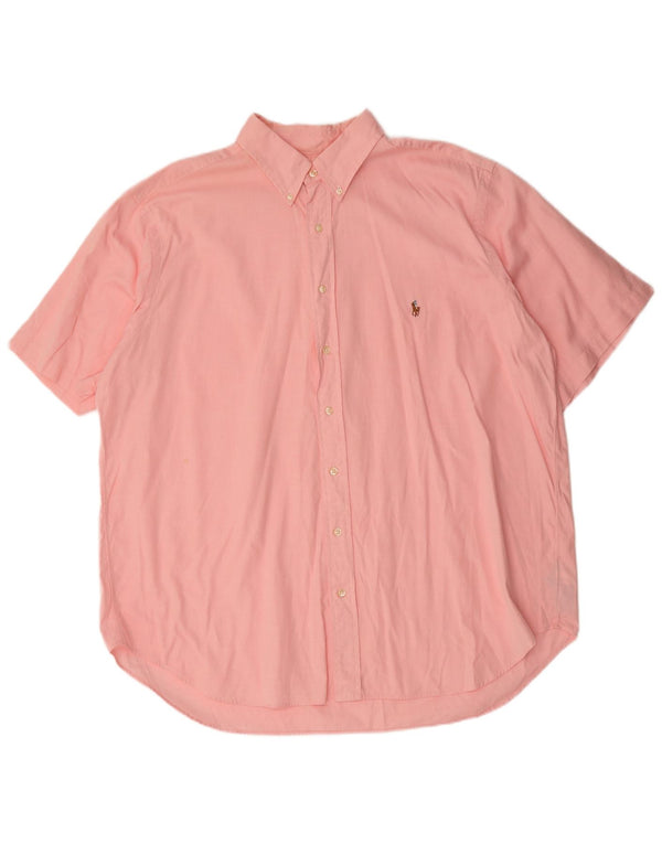 Cămașă mare cu mânecă scurtă Polo Ralph Lauren, cu potrivire clasică, XL, bumbac, roz