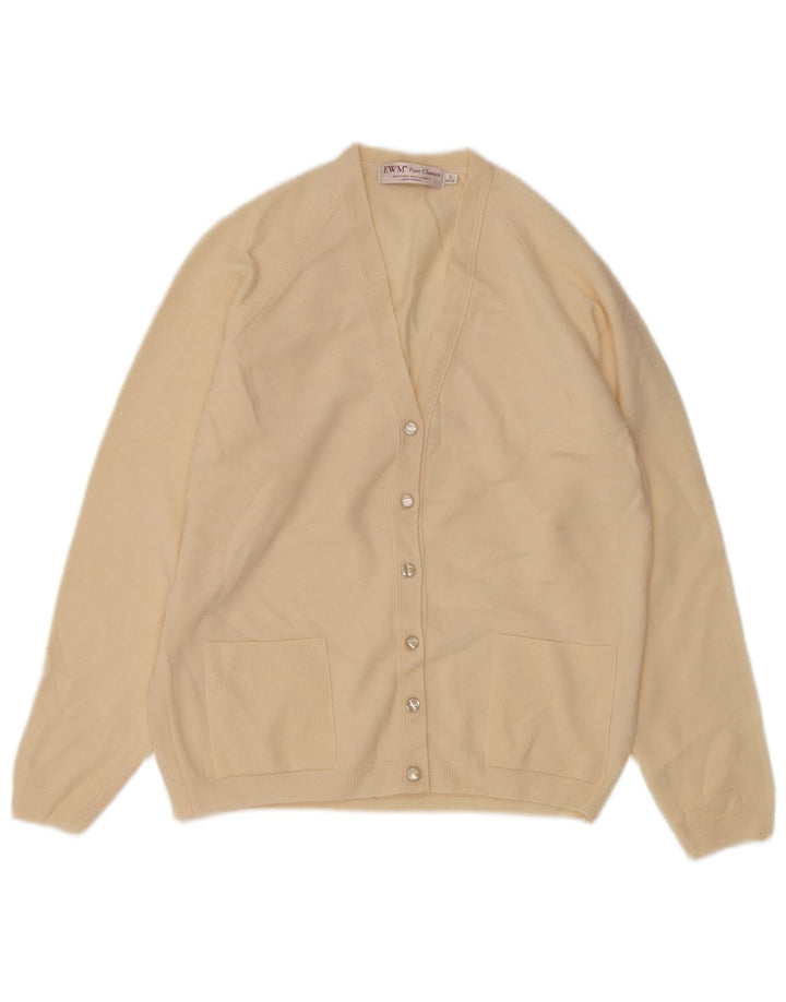 EWM Womens Cardigan Sweater UK 10/12 Small Off White Lambswool