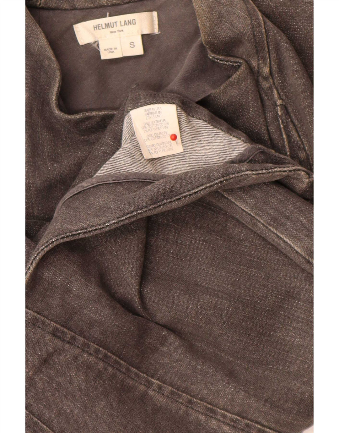 Jachetă motociclistă asimetrică pentru femei Helmut Lang UK 10, gri mic, bloc de culoare