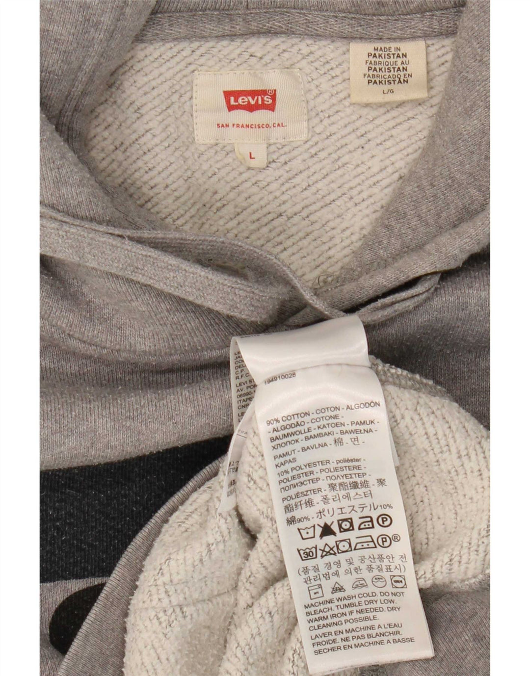 Pulover Levi's pentru bărbați, cu capota, mare, gri, bumbac