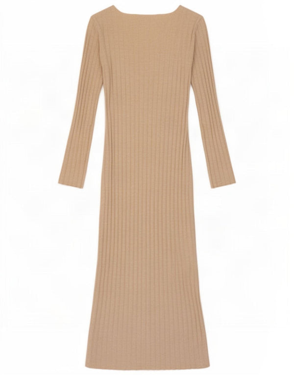 Rochie Maxi cu mânecă lungă pentru femei Zara UK 8 Mic Bej Viscoză