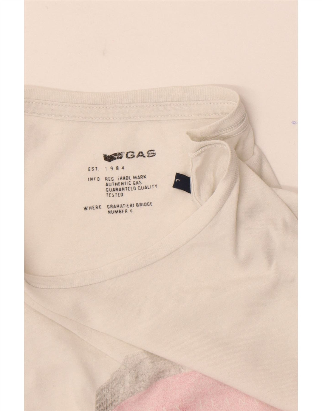 Gas Top cu grafic pentru femei cu mânecă lungă UK 16 Large White