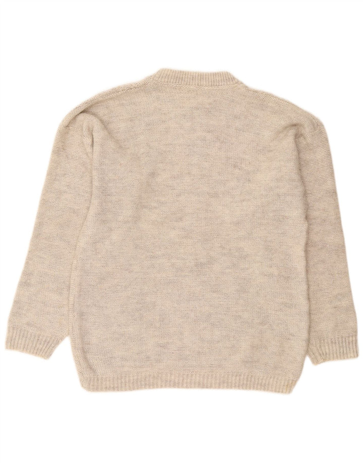 Pulover vintage pentru femei cu decolteu triplu UK 16 mare gri