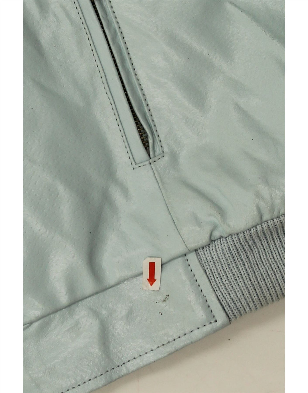 Jachetă bomber din piele artificială, vintage, pentru femei, IT 44, albastru mediu