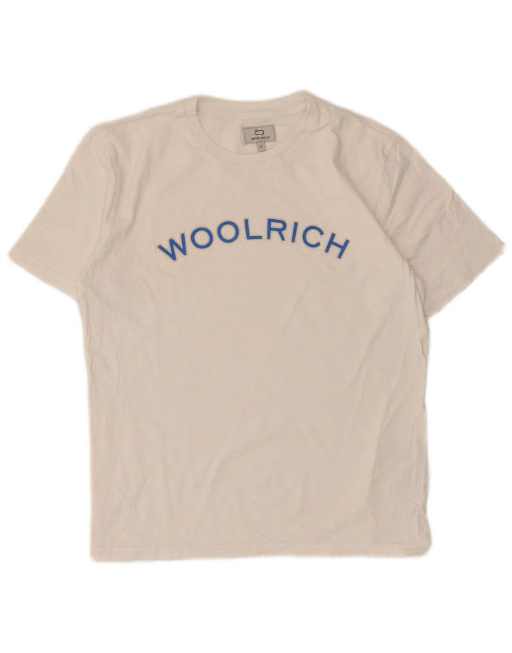 Tricou grafic pentru băieți Woolrich Top 11-12 ani Bumbac alb