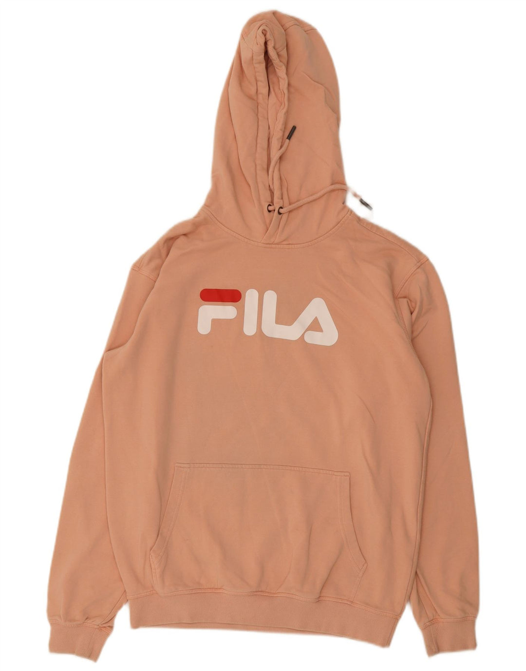 Pulover Fila pentru bărbați cu capota, bumbac, roz mediu