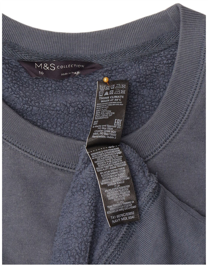 Pulover pentru damă Marks & Spencer, cu grafică, UK 16, mare, bleumarin