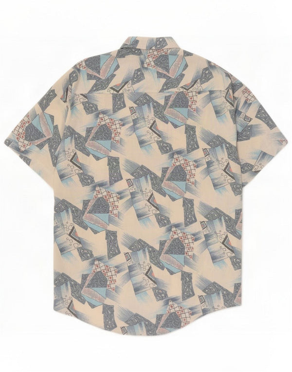 Vintage Mens Short Sleeve Shirt Size 39/40 Medium Multicoloured Geometric