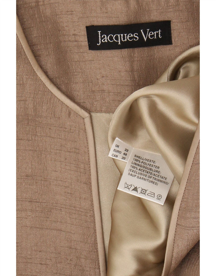 Jachetă blazer pentru femei Jacques Vert cu 1 nasture UK 22 3XL Bej Poliester