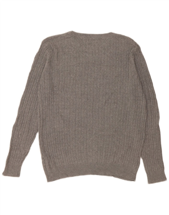 Pulover pentru bărbați Zara, cu gât crew, XL, bumbac gri