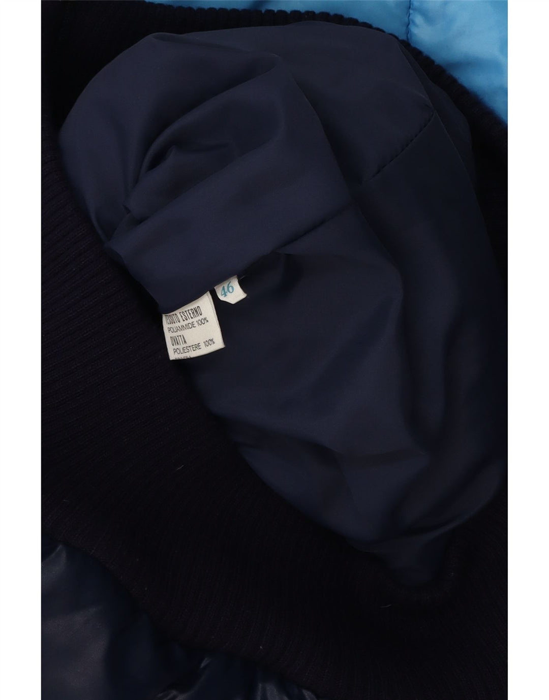Jachetă căptușită pentru bărbați VINTAGE IT 46 Small Blue Colorblock Poliamidă