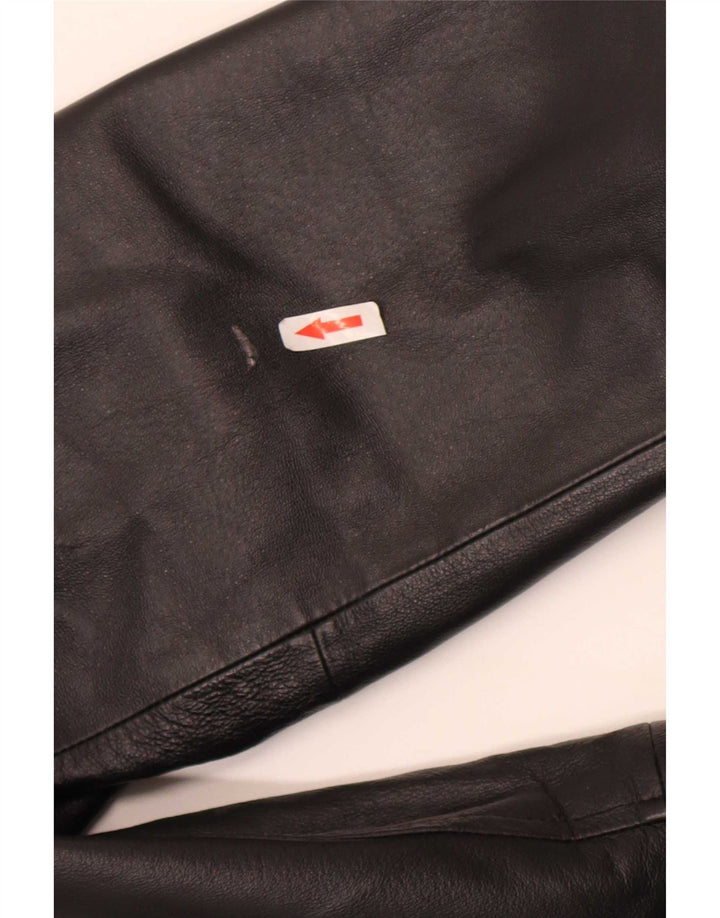Vintage Mens Leather Jacket IT 46 Small Black