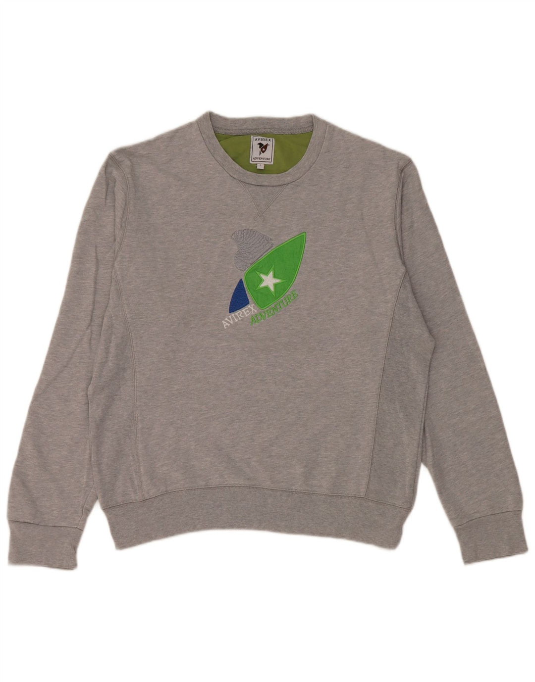 Pulover pentru bărbați Avirex Graphic Regular Fit, bumbac mare, gri