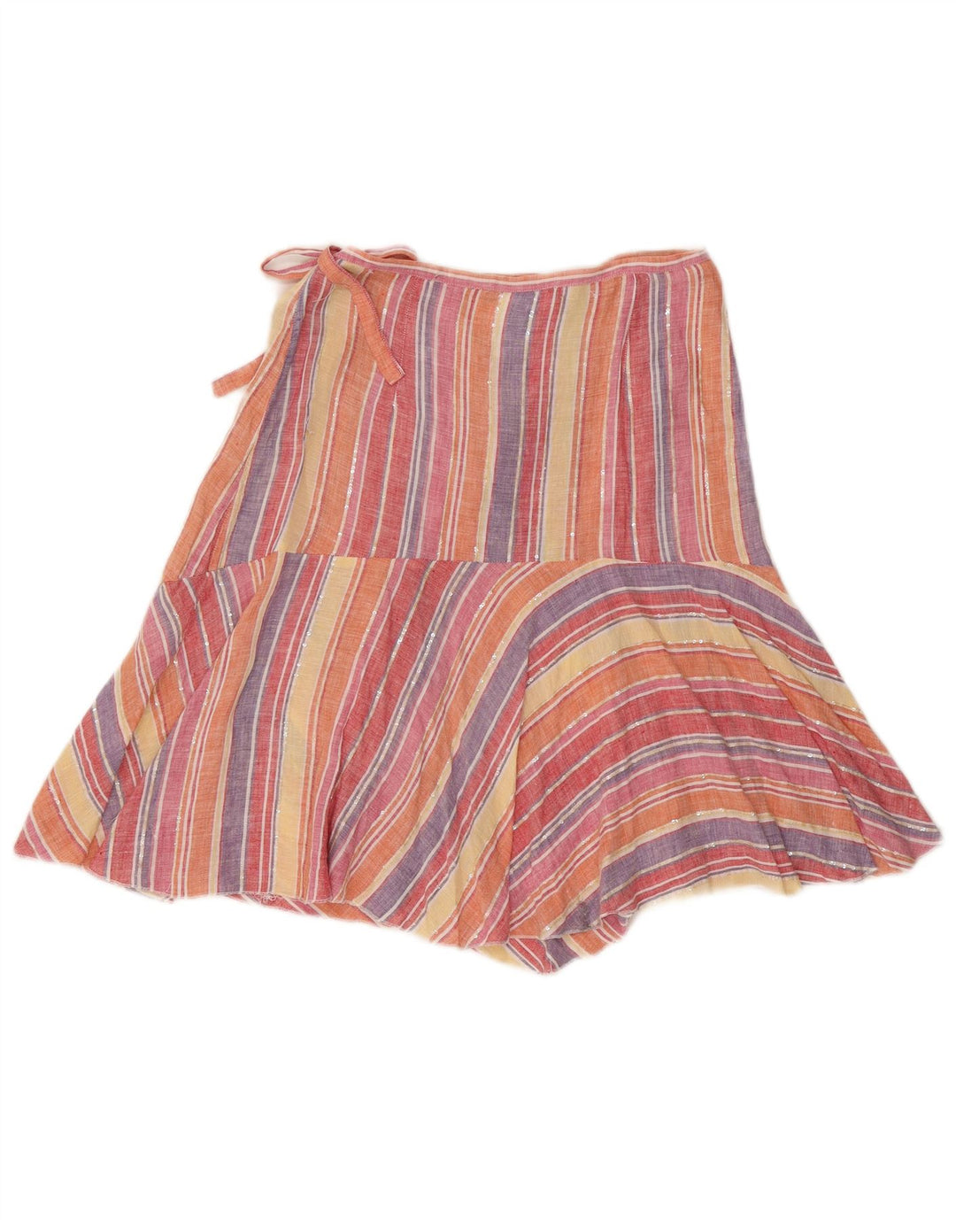 Max Mara Fusta Wrap pentru femei UK 10 Small W27 Multicolore Striped Line
