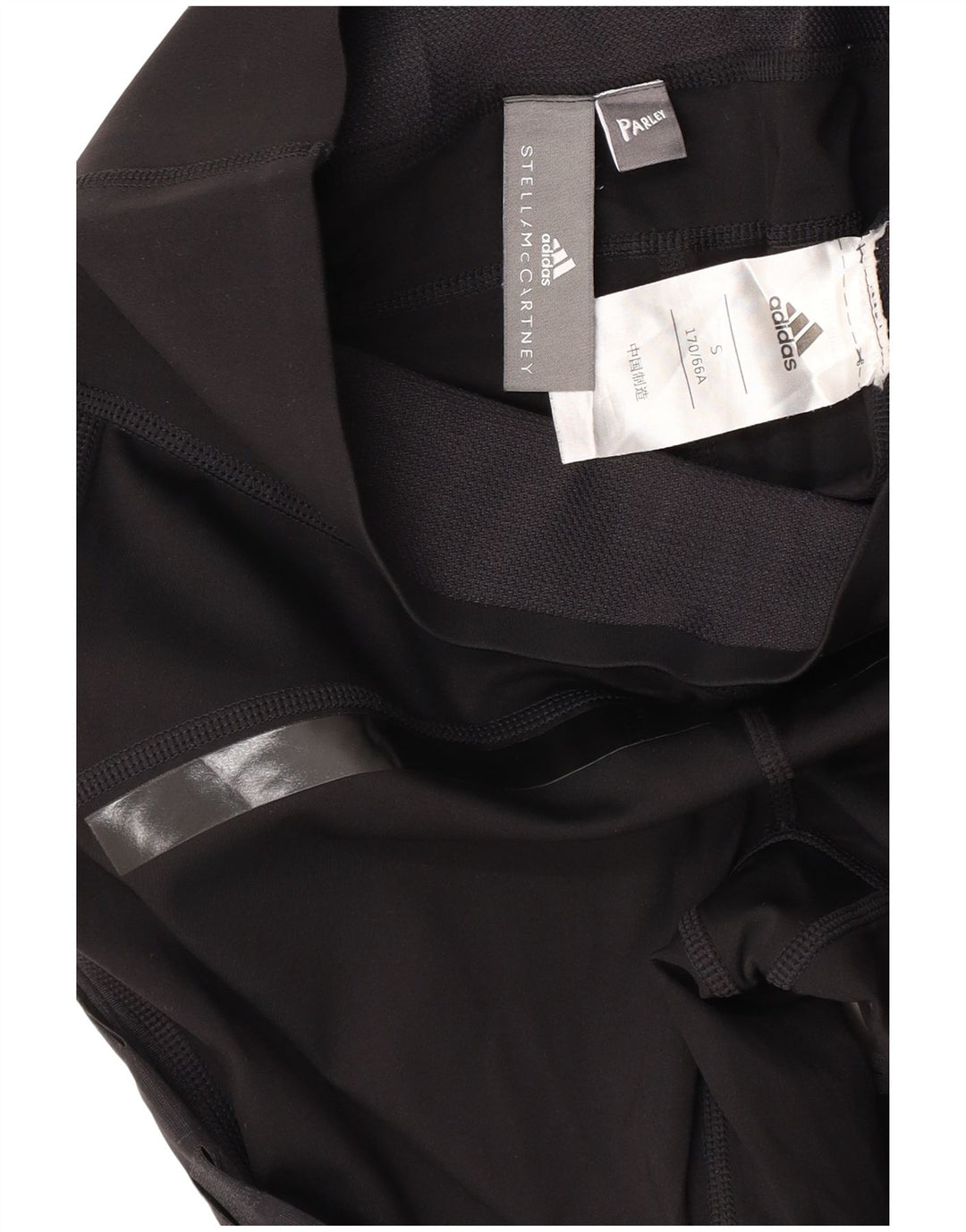 Leggings cu grafic Stella McCartney ADIDAS pentru femei UK 8 mici, negru, cu dungi