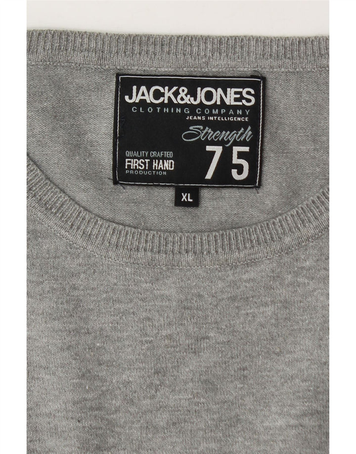 Pulover Jack & Jones pentru bărbați, cu gât roșu, XL, pete gri