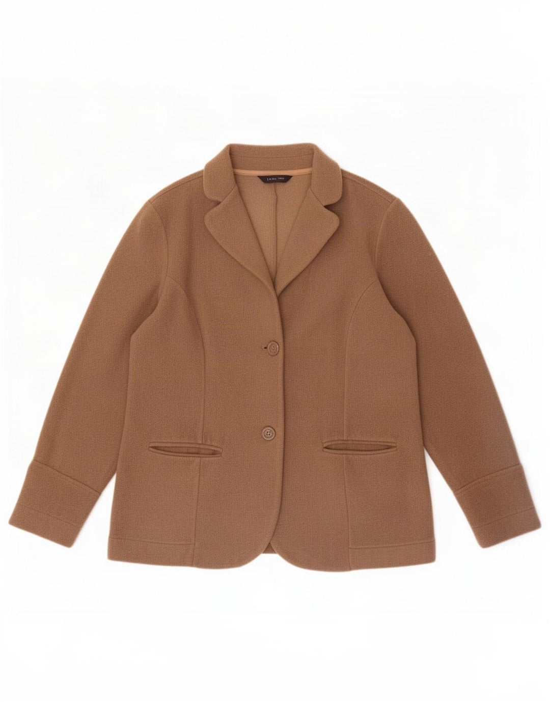 Jachetă pentru femei Lands End fleece cu 2 nasturi, UK 12, poliester mediu bej