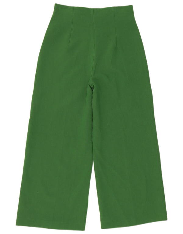 Pantaloni casual pentru femei cu picioare largi Zara Mici L26 L25 Verde