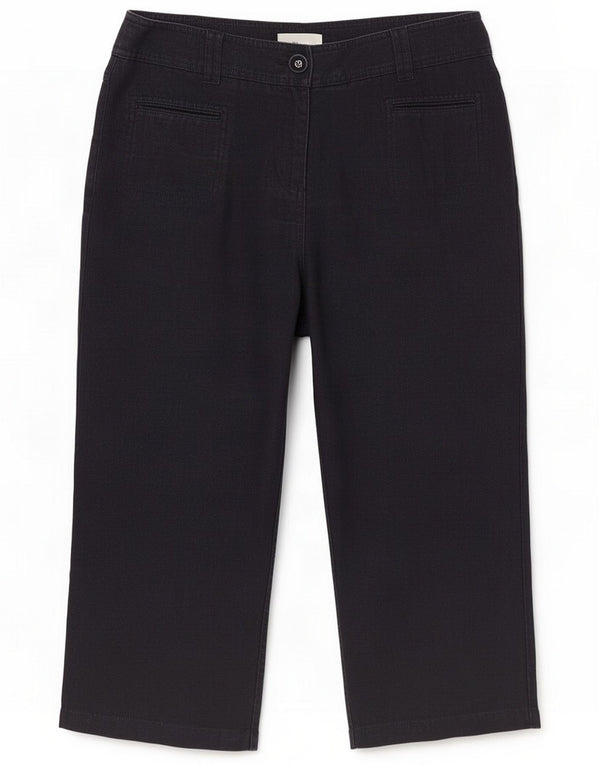 Marks & Spencer Womens Per Una Capri Trousers UK 12 Medium W30 L21 Black