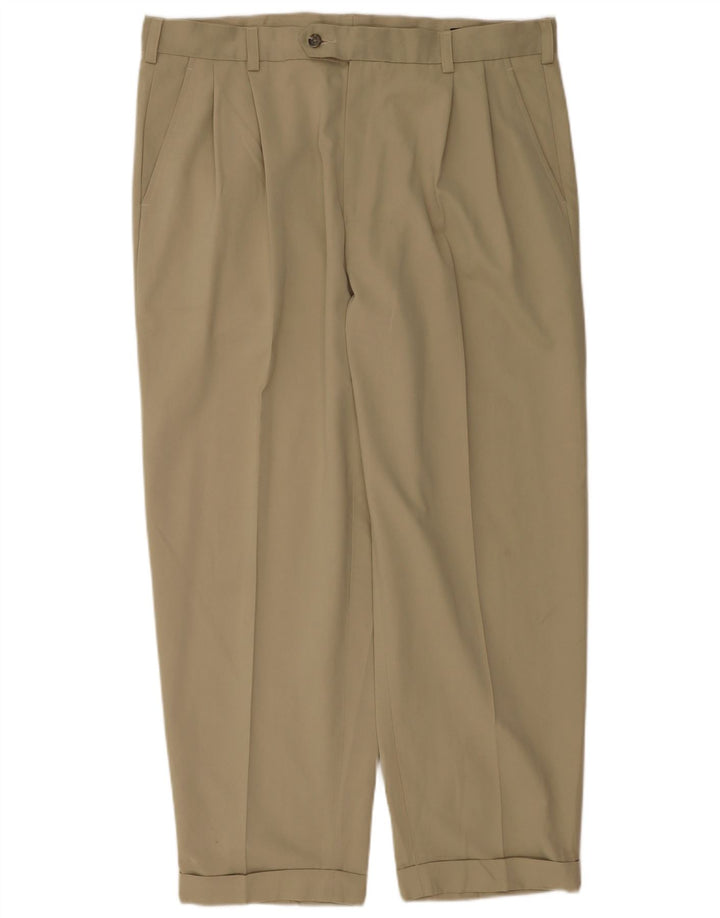 Pantaloni de costum bărbătesc Izod L38 L30 poliester bej