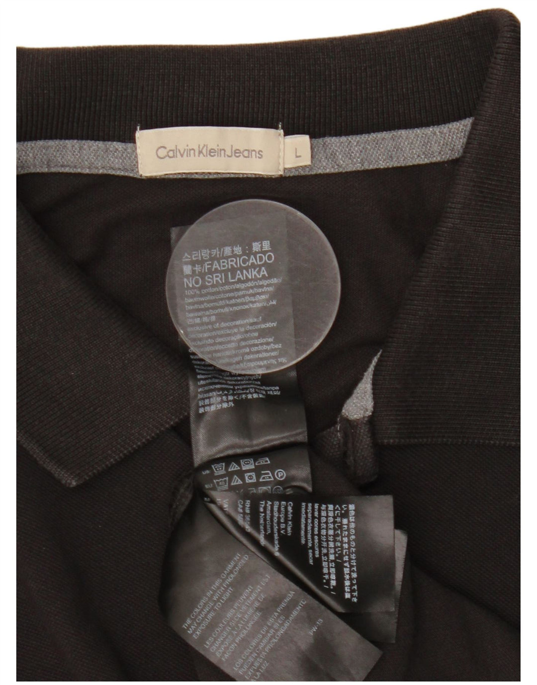 Cămașă polo pentru bărbați Calvin Klein Jeans, bumbac negru mare