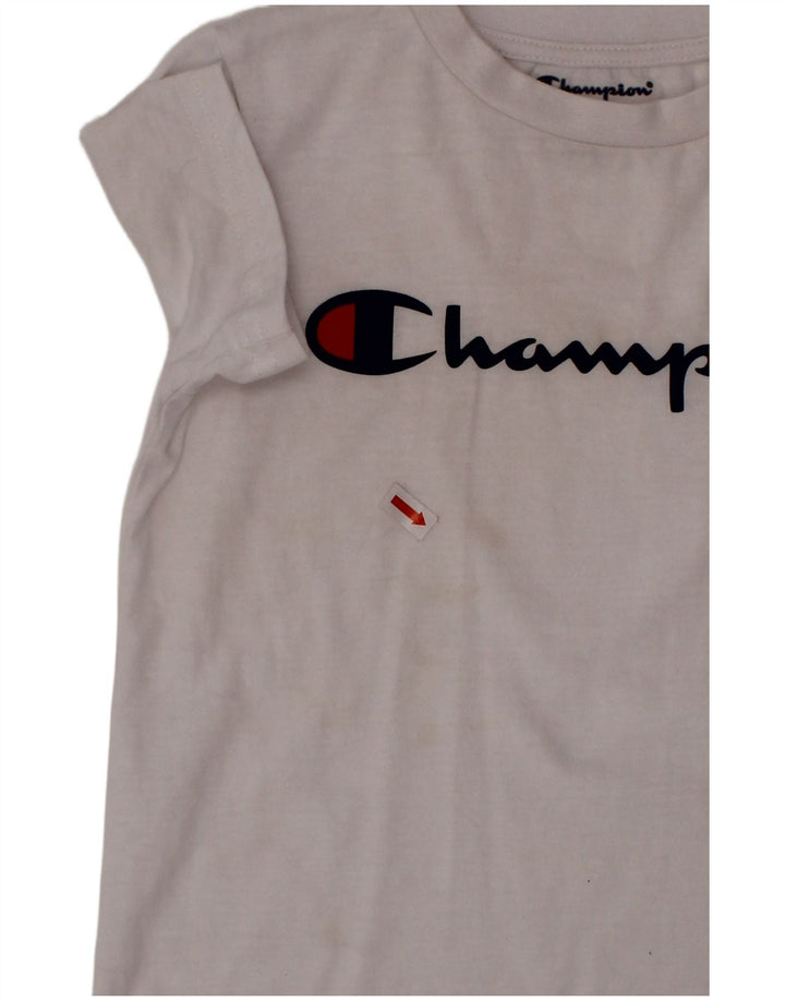 Tricou grafic CHAMPION Băieți Top 4-5 Ani Bumbac Alb