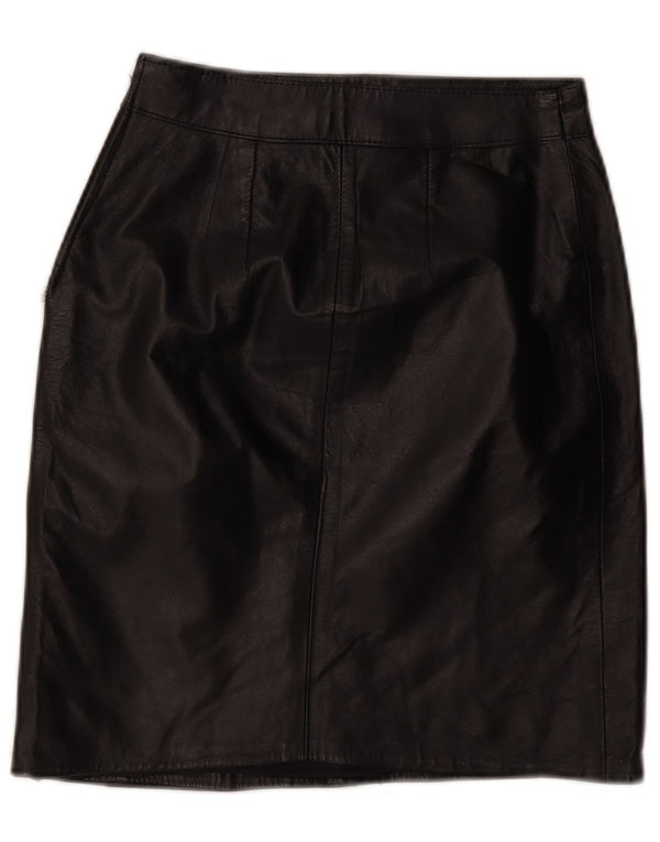 Fusta din piele vintage pentru femei W24 XS negru