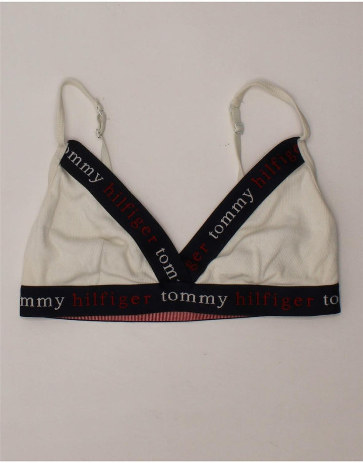 TOMMY HILFIGER Womens Graphic Vest Top UK 12 Medium White Classic