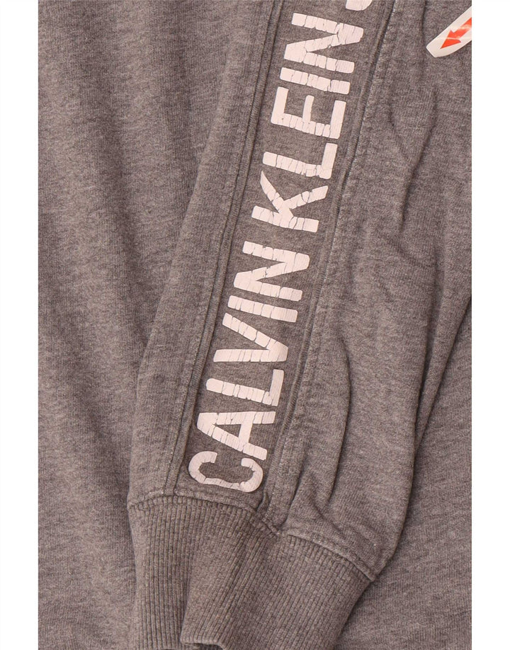 Hanorac grafic pentru bărbați Calvin Klein Jeans Jumper Bumbac Gri mediu