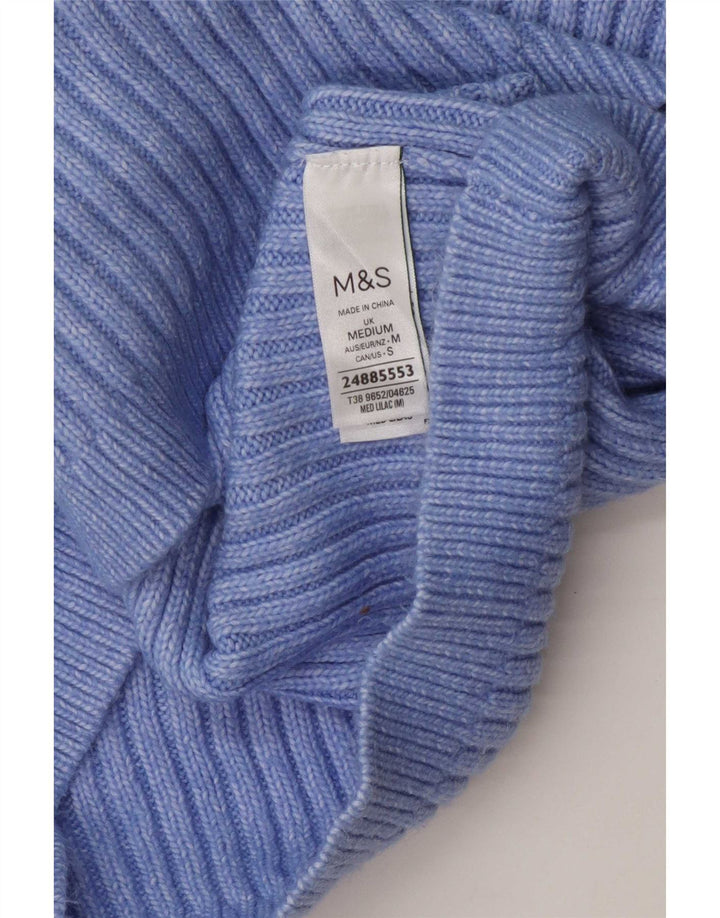 Pulover pentru femei Marks & Spencer cu decolteu triplu UK 14 Poliester albastru mediu