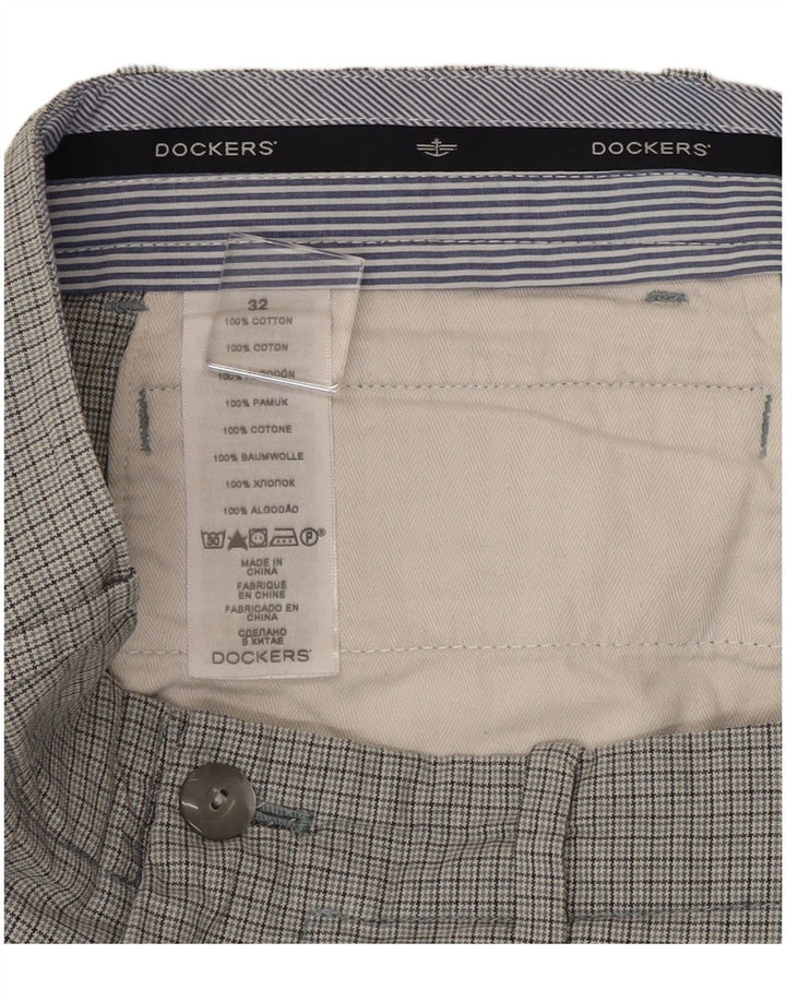Pantaloni scurți chino Dockers pentru bărbați W32, bumbac cu picior de găină, gri mediu